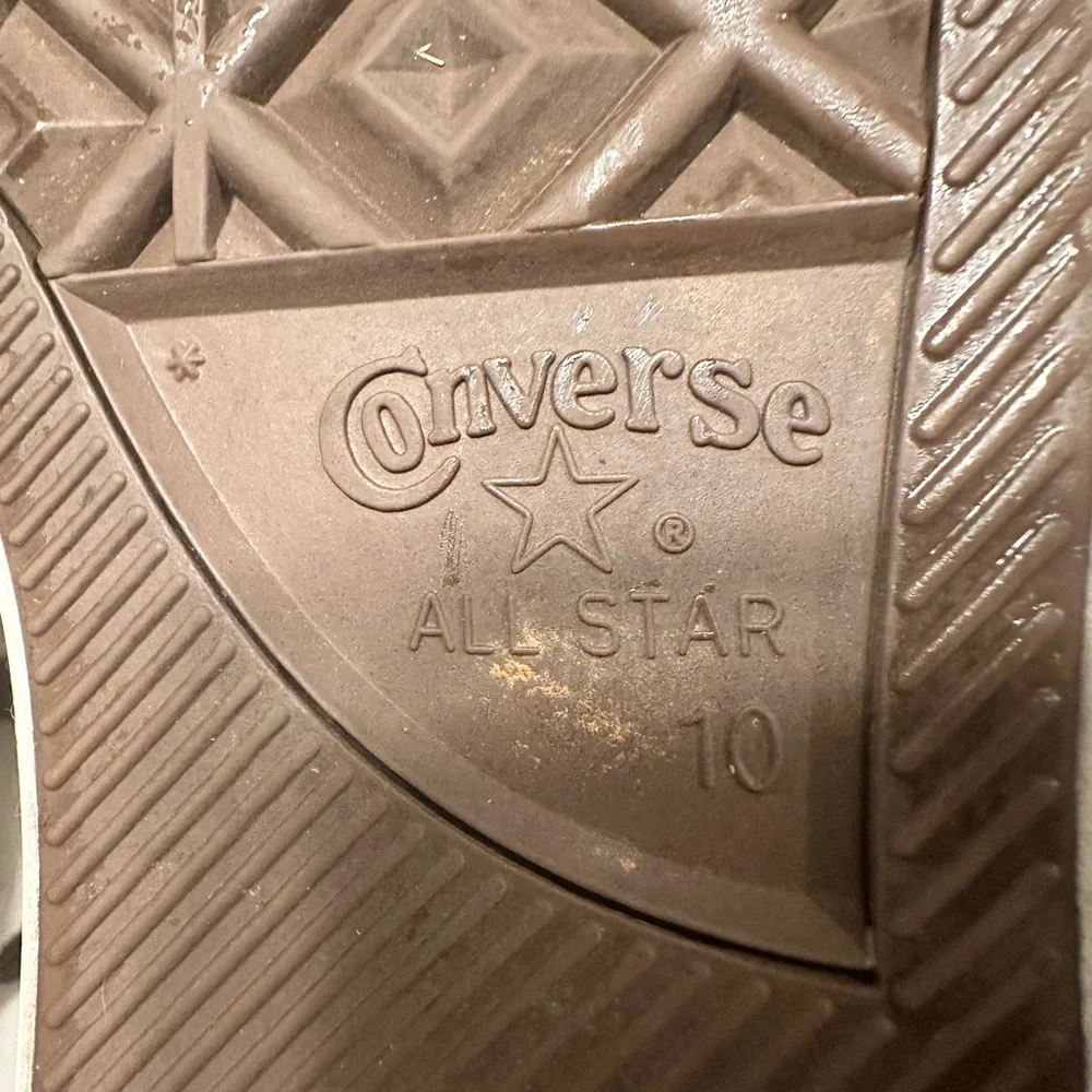 Converse Brown and White Leather Sneakers Size 10 - Picture 3 of 9